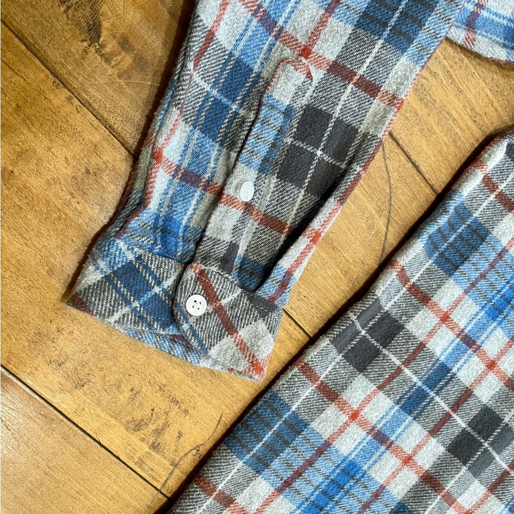 Imperial Motion Blue and Gray Casual Button Down Shirt - Picture 4 of 5